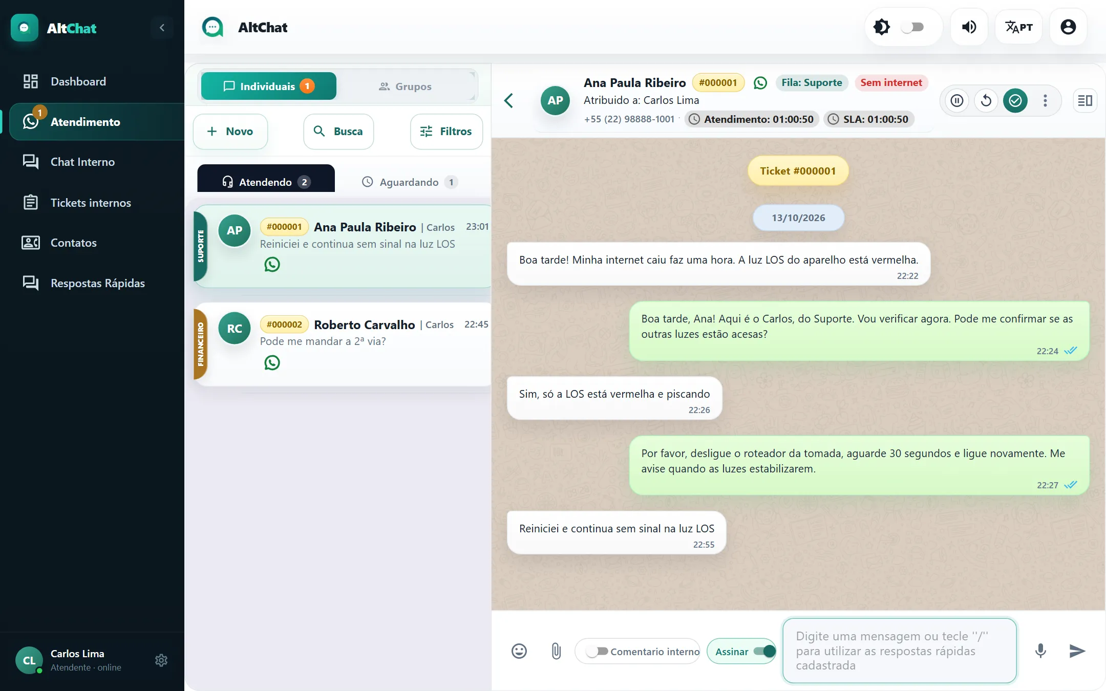 Abas Individuais e Grupos destacadas